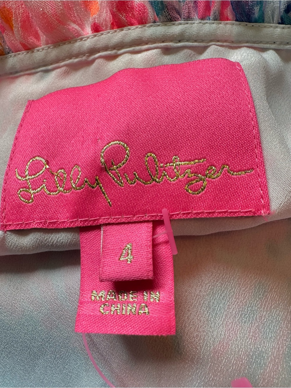NWOT Lilly Pulitzer Sz 4 Sarita Silk Metallic Swing Dress Resort Sway With Me - Picture 5 of 9